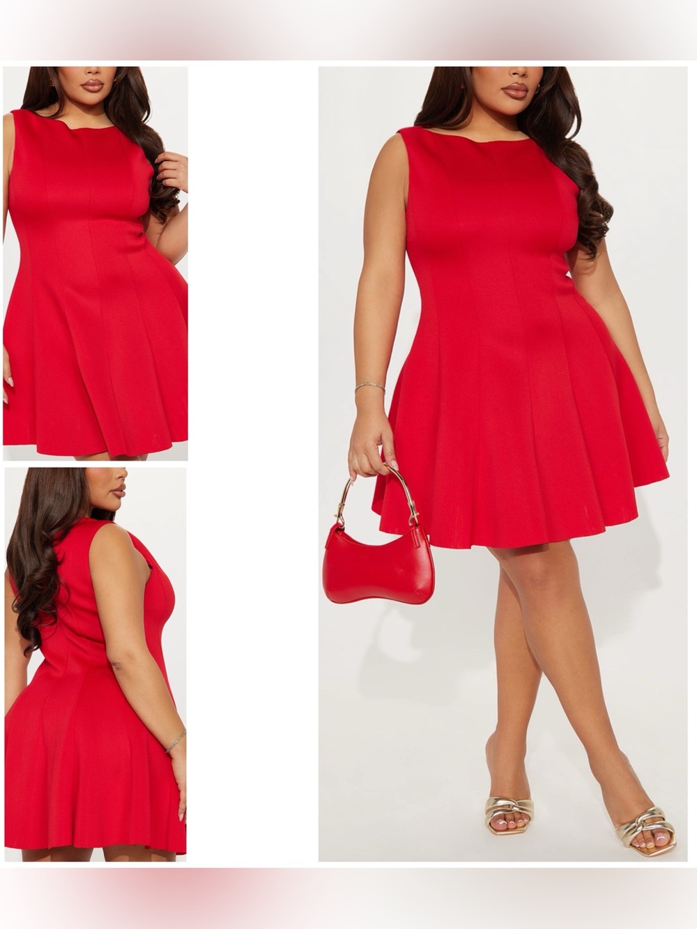Sweet Sunday Pleated Mini Dress - Red